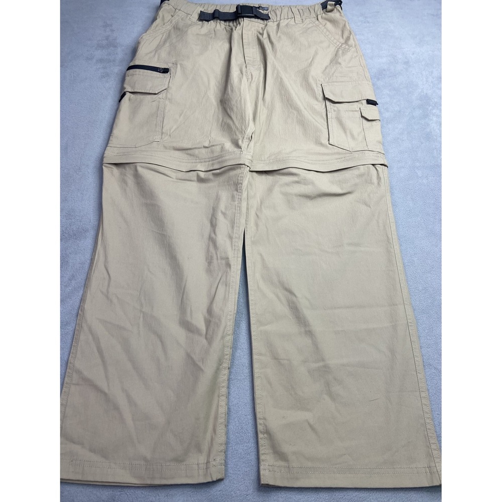BC Clothing Pants Mens 2XL Cargo‎ Convertible Zip Off Hiking Outdoor Nylon Tan